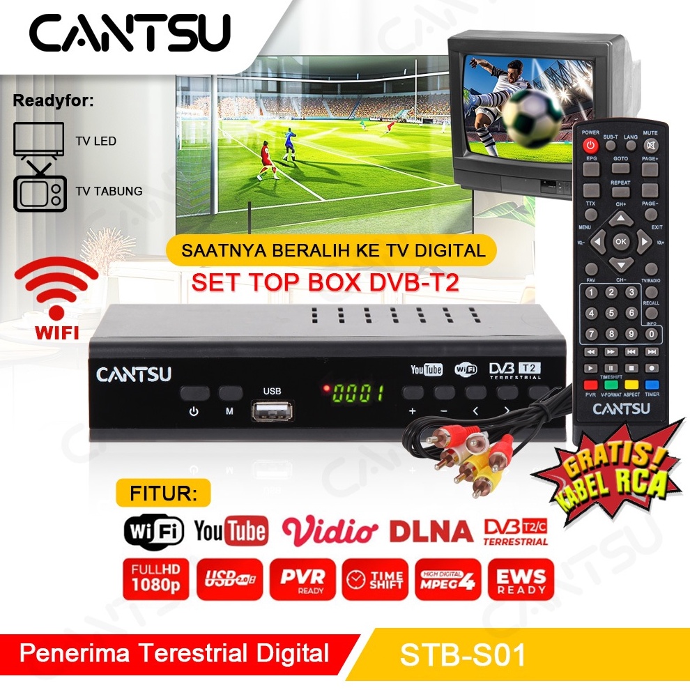KODE X77N READY STOCKCANTSU Set Top Box TV Digital Android TV BOX STBS1 Receiver Penerima Siaran Ful