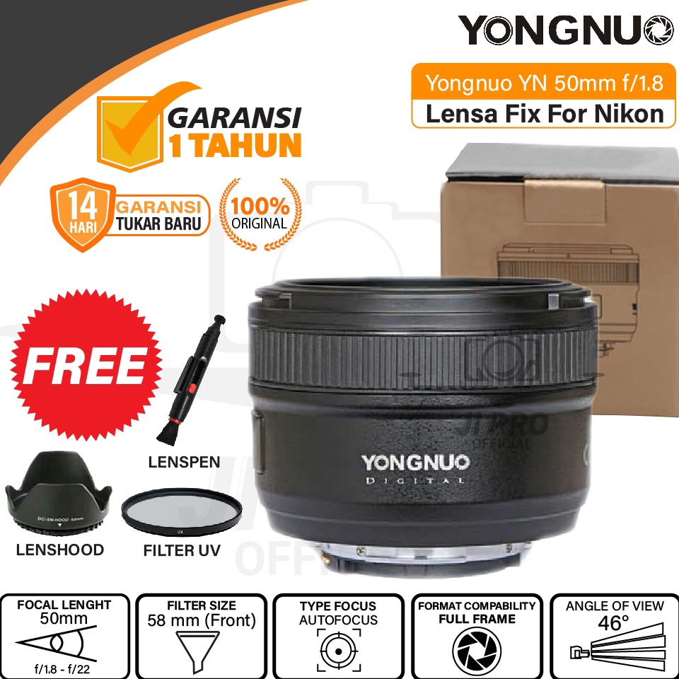 Koleksi Terbaru Yongnuo YN 5mm F18 Nikon  Lensa Fix Nikon Yongnuo YN 5mm