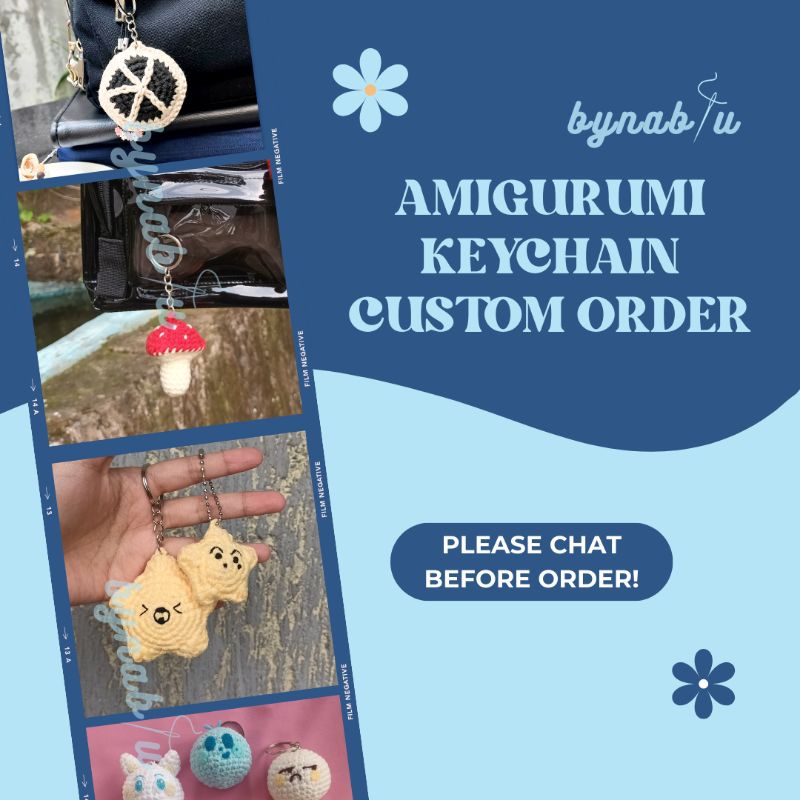 custom crochet amigurumi keychain (custom gantungan kunci rajut amigurumi)