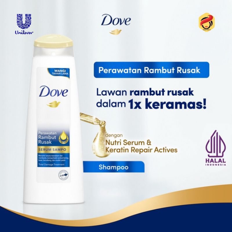 Dove Shampo Perawatan Rambut Rusak -Shampoo Perawatan Rambut Rusak