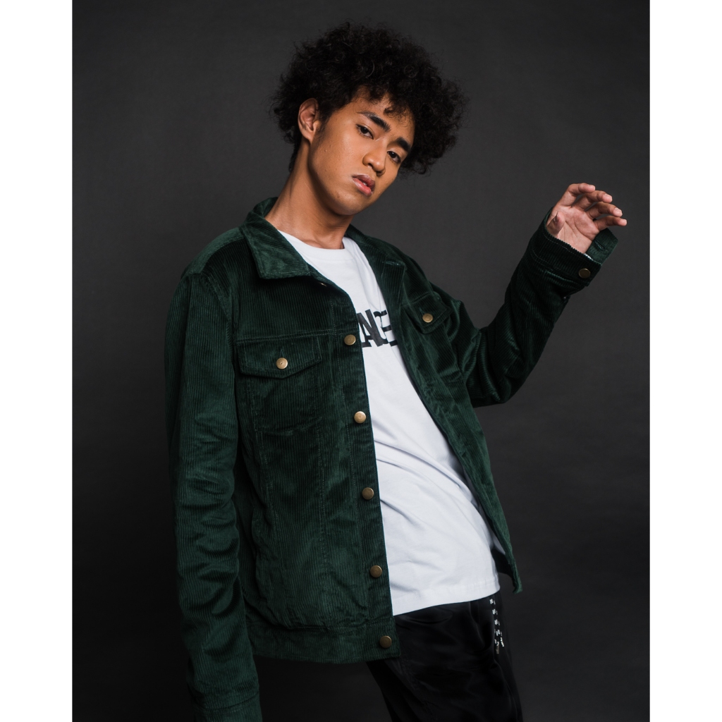 CORDUROY BOTTLE GREEN JACKET