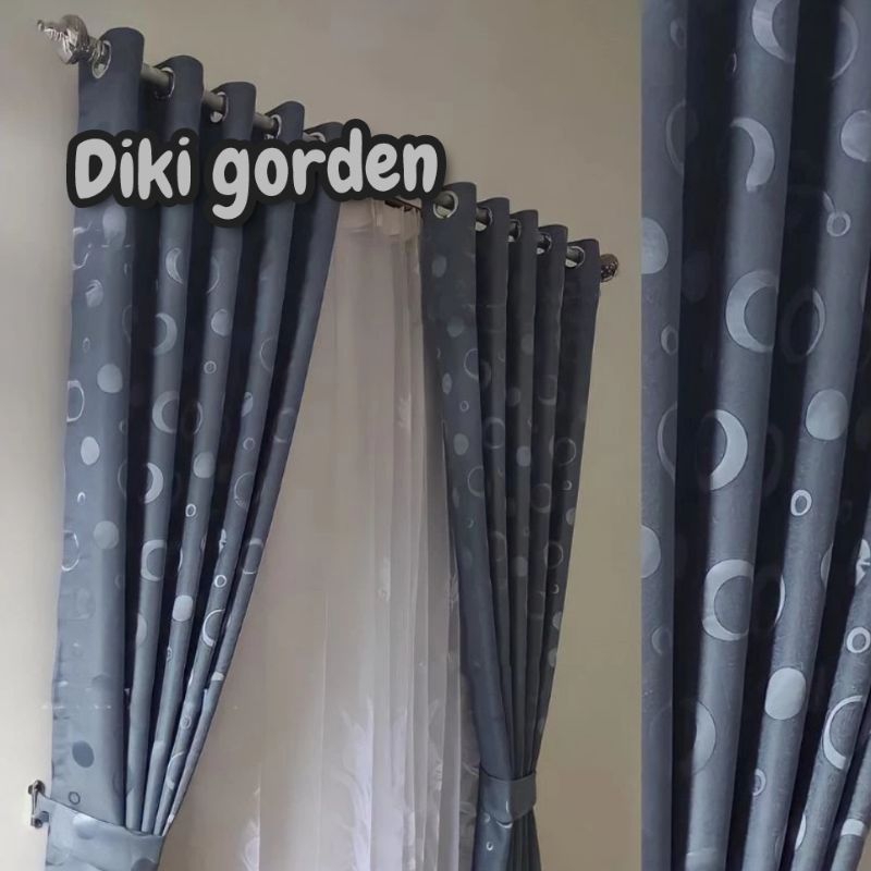 Gorden pintu dan Jendela panjang 200cm Tirai Minimalis 5 gelombang