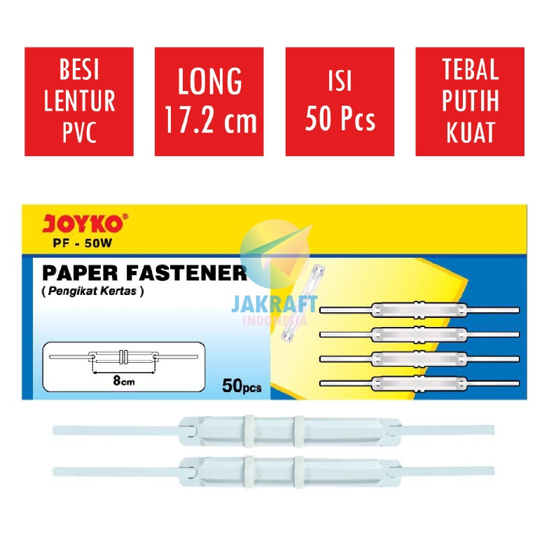 

DISCOUNT 5 Pcs Paper Fastener Acco Snelhecter Tulang Plastik Putih Susu White JOYKO PF5W