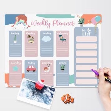 

Kirim Langsung PAPAN TULIS KULKAS MAGNET White Board Magnetic Meal Planner Memo Notes