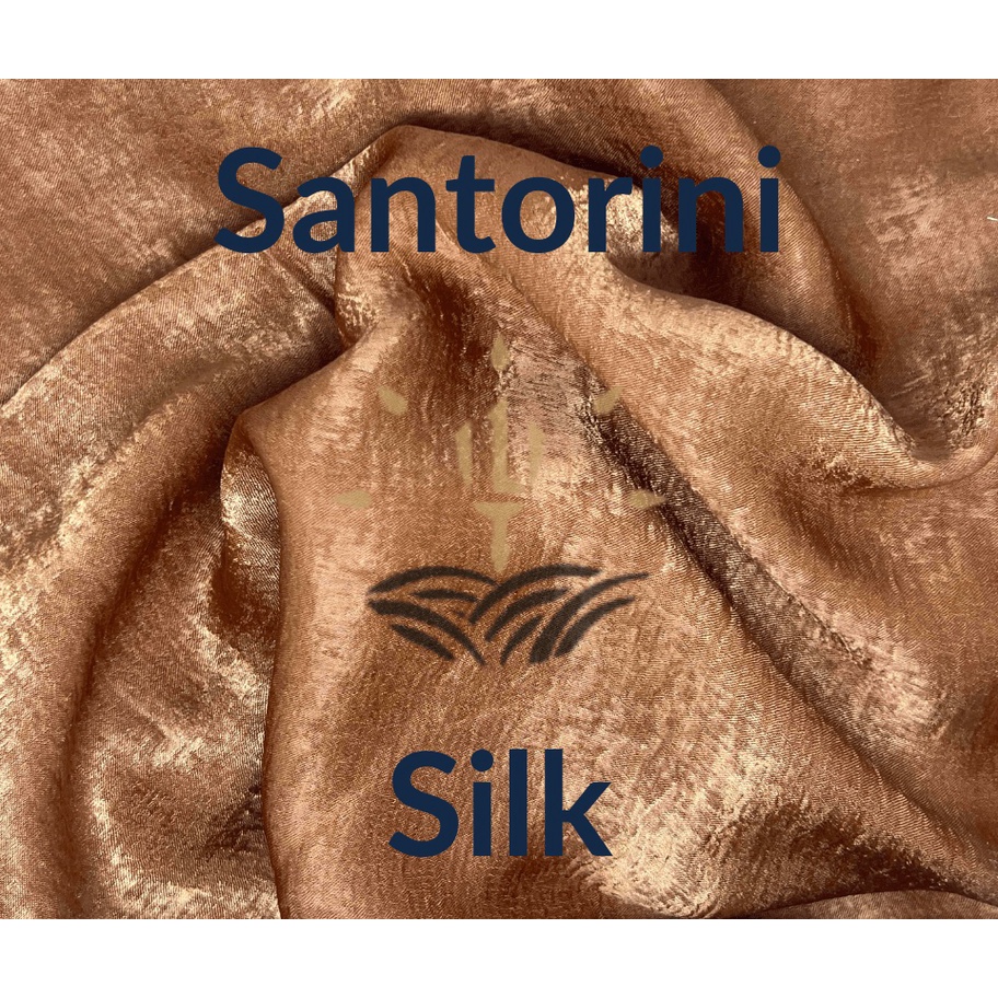 Stok terbaru Kain Santorini Silk Luxury Premium Santorini Satin Silky Tidak Menerawang Per 5m