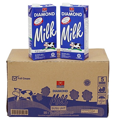 

Terlaris Diamond Susu UHT Full Cream 1ml x 12 pcs 1 DUS ED MEI 225