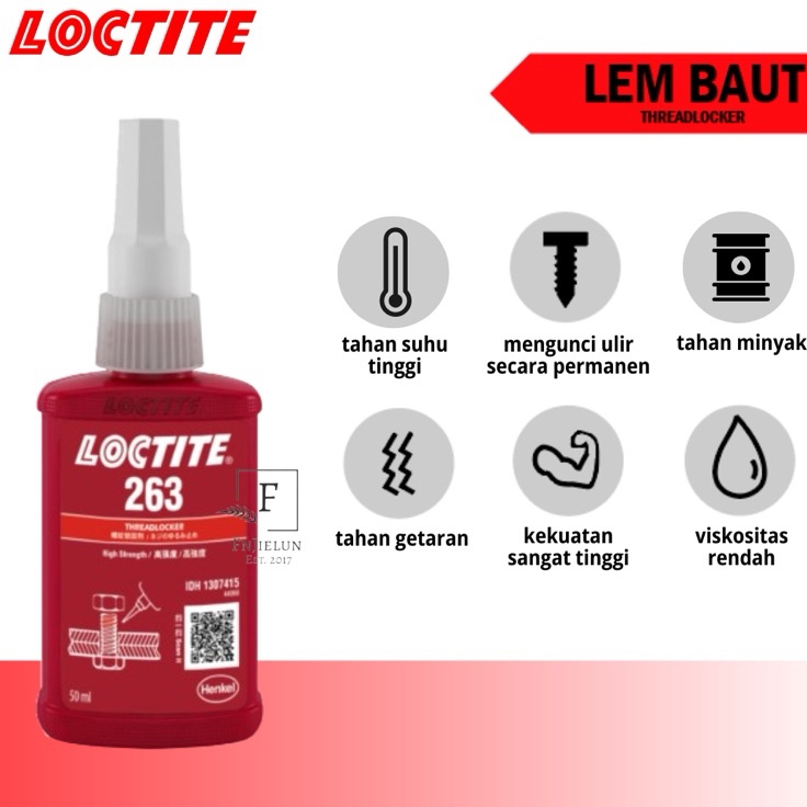 

Serba Murah Lem Baut Loctite 263 Threadlocker High Strength QR 5ml