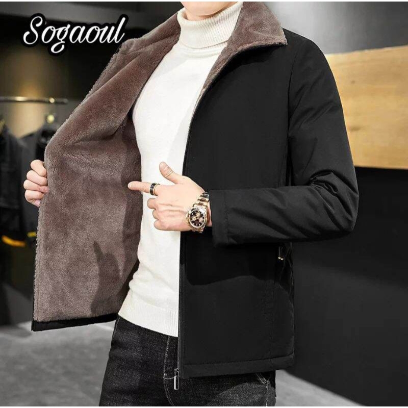 jaket bulu pria musim dingin korean style