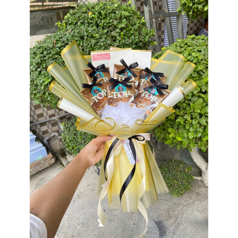 

buket kopi buket snack buket wisuda/buket untuk cowok/buket cowok/buket untuk laki laki/size M isi 6 pcs kopi