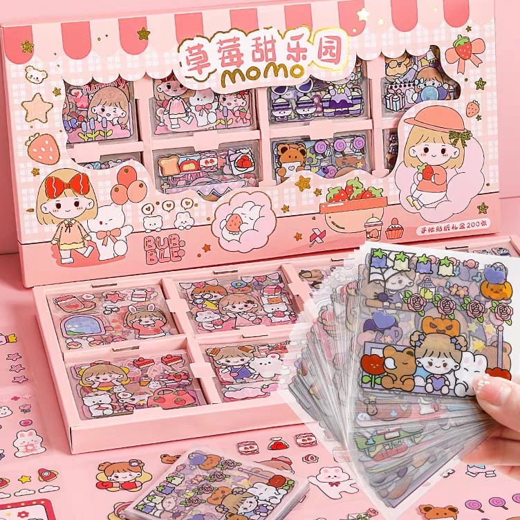 

Terbaru Stiker Waterproof Sticker Momo Isi 2 Lembar Aestetic Motif Kartun Korea Viral