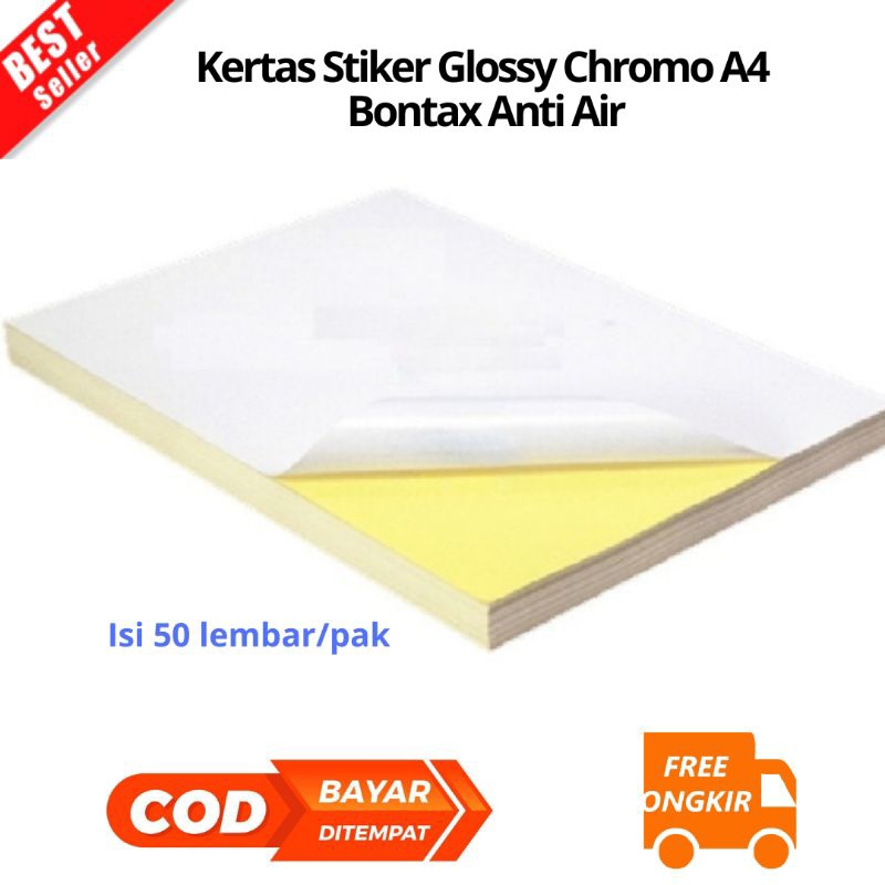 

[JK] BAYAR DI TEMPAT Kertas Stiker Glossy Chromo A4 Sticker Art Paper Bontax Anti Air