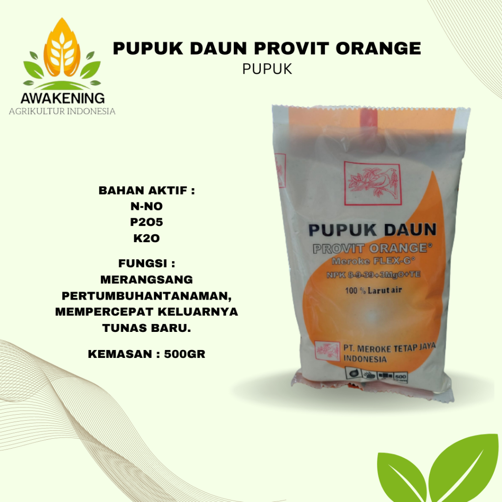 PUPUK DAUN PROVIT ORANGE 500GRAM