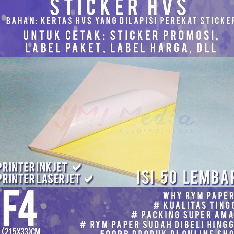 

Sticker HVS F4 isi 5 lembar Kes Stiker Doff Matte Folio