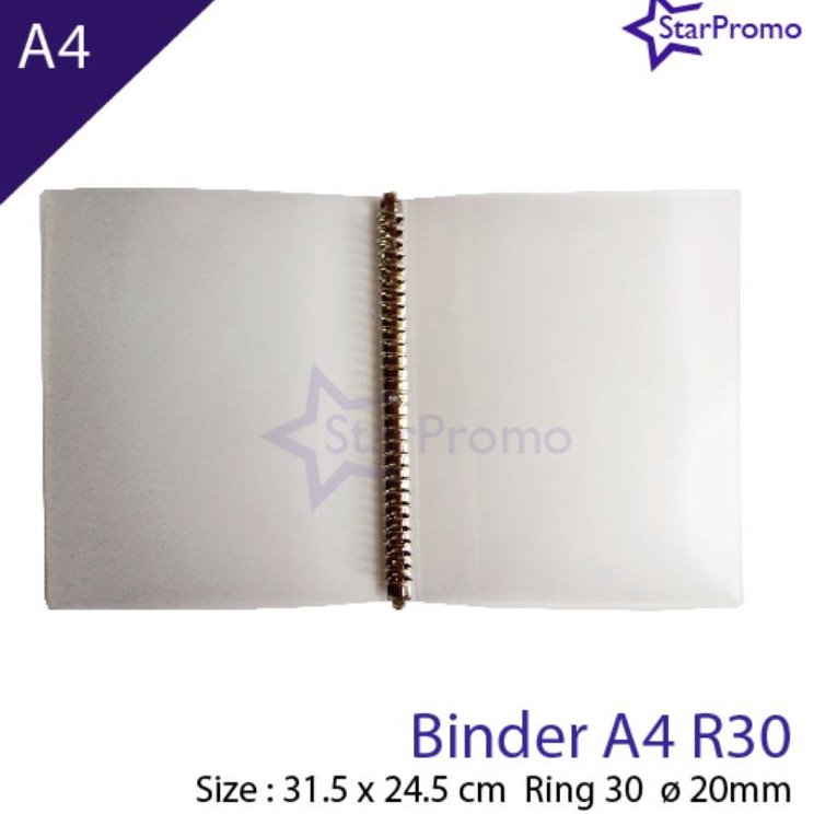 Binder Plastik A4 Translucent Ring 3 untuk Looseleaf Binder Kuliah