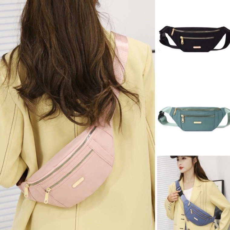 Discount Tas Pinggang Wanita import Selempang Dada Waistbag Premium ORI waterproof model O