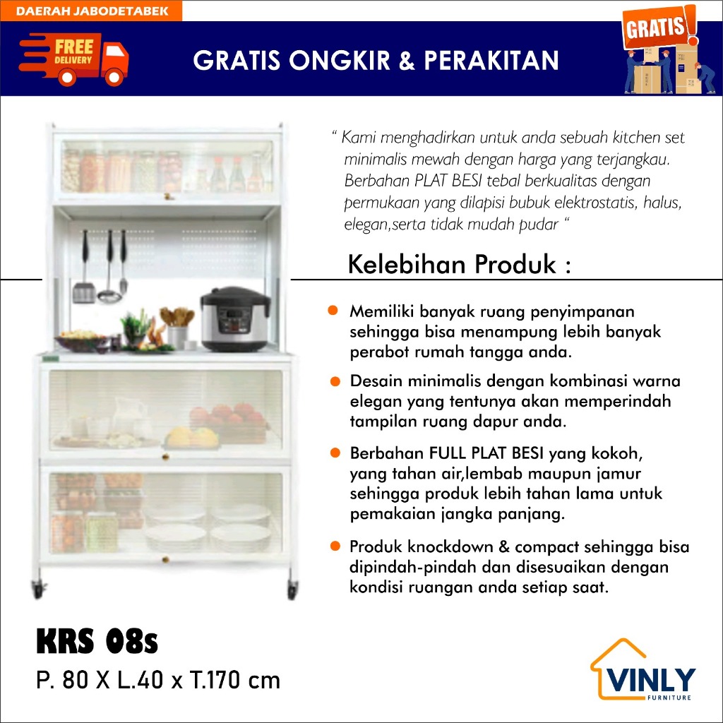 Lemari / Lemari Dapur / Lemari Sayur Besi Vinly