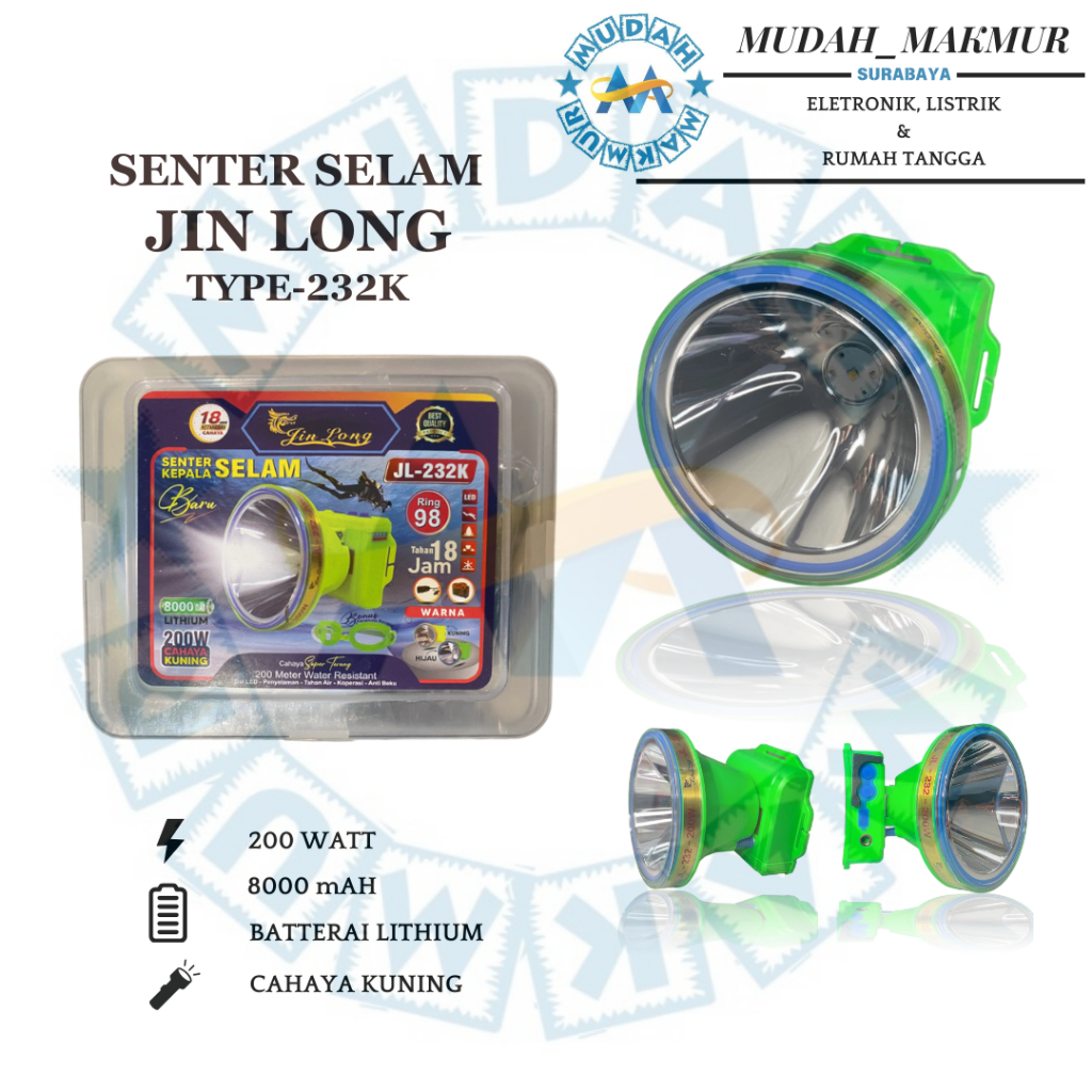 JINLONG SENTER SELAM 200-300WATT JINLONG JL-232P RING 100 CAHAYA PUTIH