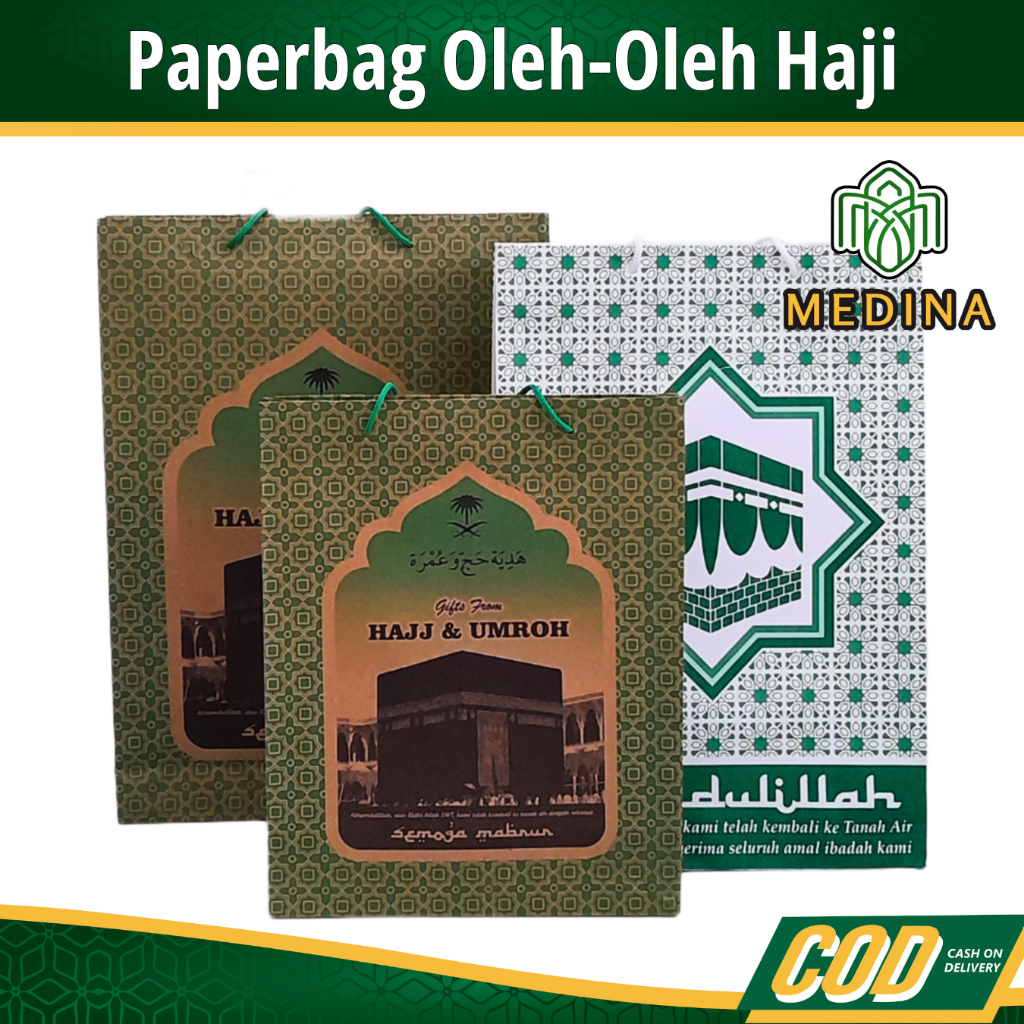 

Paper Bag Haji Umroh Besar Tanggung Kecil Tebal / Tas Totebag kertas / Tas Souvenir Haji / Oleh-Oleh Haji & Umroh