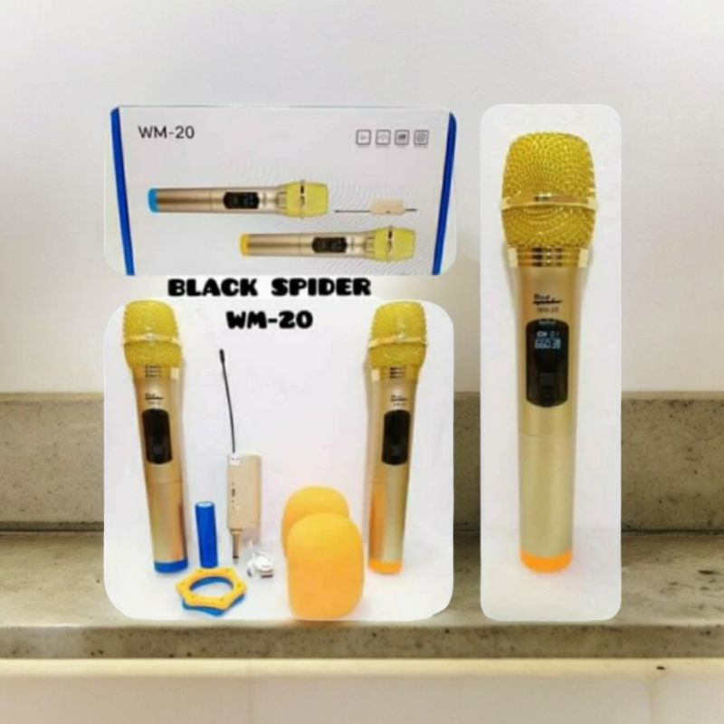 Mic Wireless Blackspider Wm20 Mikropon Wm 20 Mikrofon Wm-20