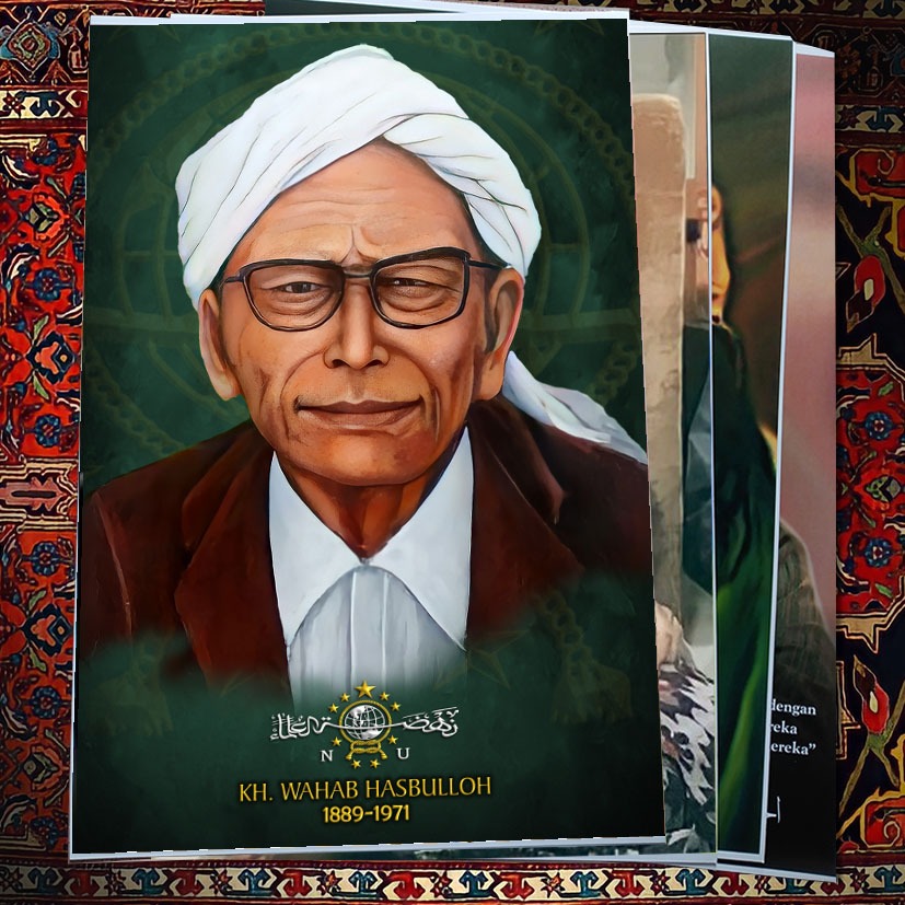 POSTER UKURAN BESAR ATAU JUMBO  KH WAHAB HASBULLAH BAHAN CETAK FOTO CANVAS/KANVAS PRINTING UV
