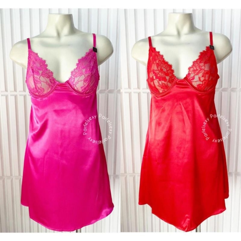 La Senza Lasenza Satin Chemise Lace Lingerie Wanita Size M 60262598