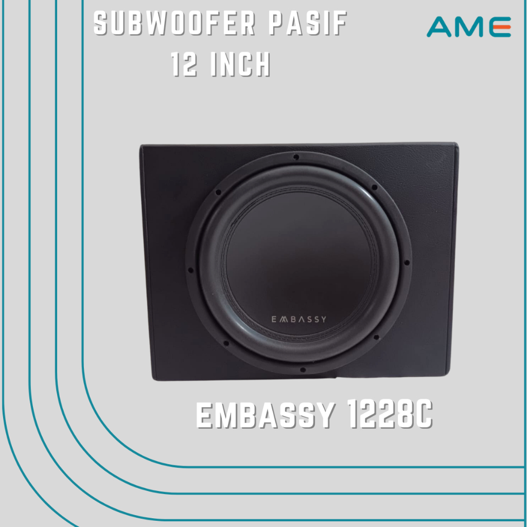 Subwoofer Pasif Mobil Embassy 1228 C 12 Inch Double Coil + Box Mdf Tebal 1.8mm