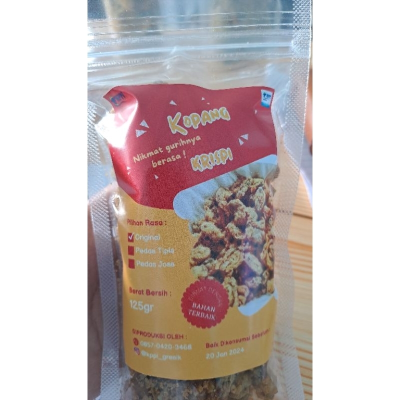 

Makanan ringan kopang krispi kerang hijau rasa original