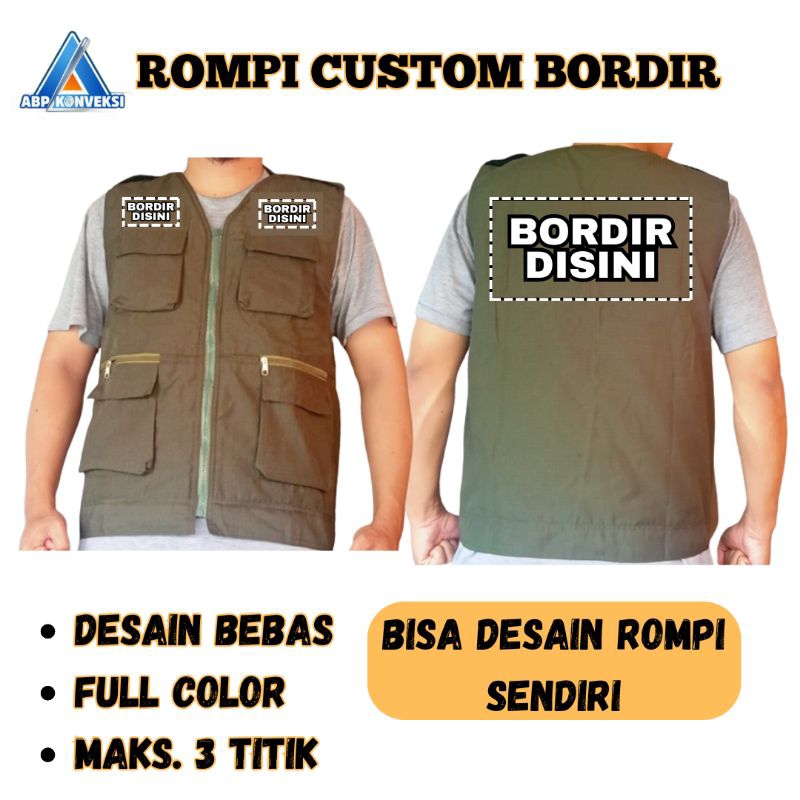 ROMPI CUSTOM/ROMPI TACTICAL/ROMPIR BORDIR/ROMPI DESAIN BEBAS/ROMPI KKN/ROMPI KERJA/ROMPI CUSTOM BORD