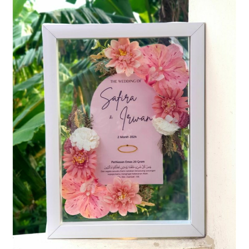 MAHAR PERNIKAHAN TRANSPARAN/MAHAR AKRILIK/MAHAR UANG/MAHAR AESTETIK/MAHAR MURAH/Mahar 25×35
