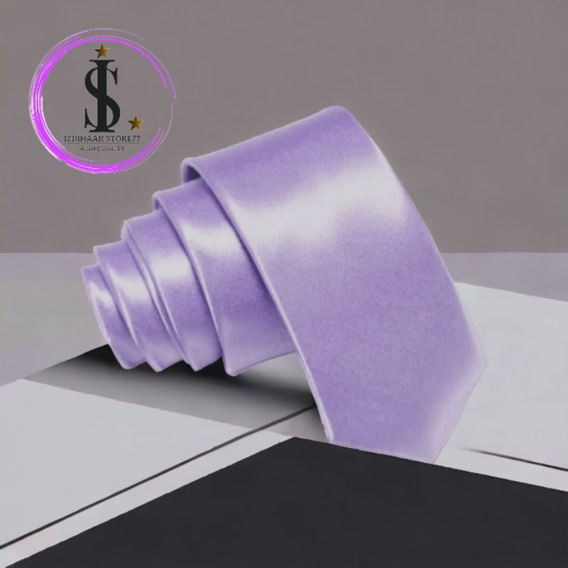 Dasi Pria Formal Polos Satin Polyester Ungu Muda/Ungu Lavender/Ungu Terong/Ungu Tua