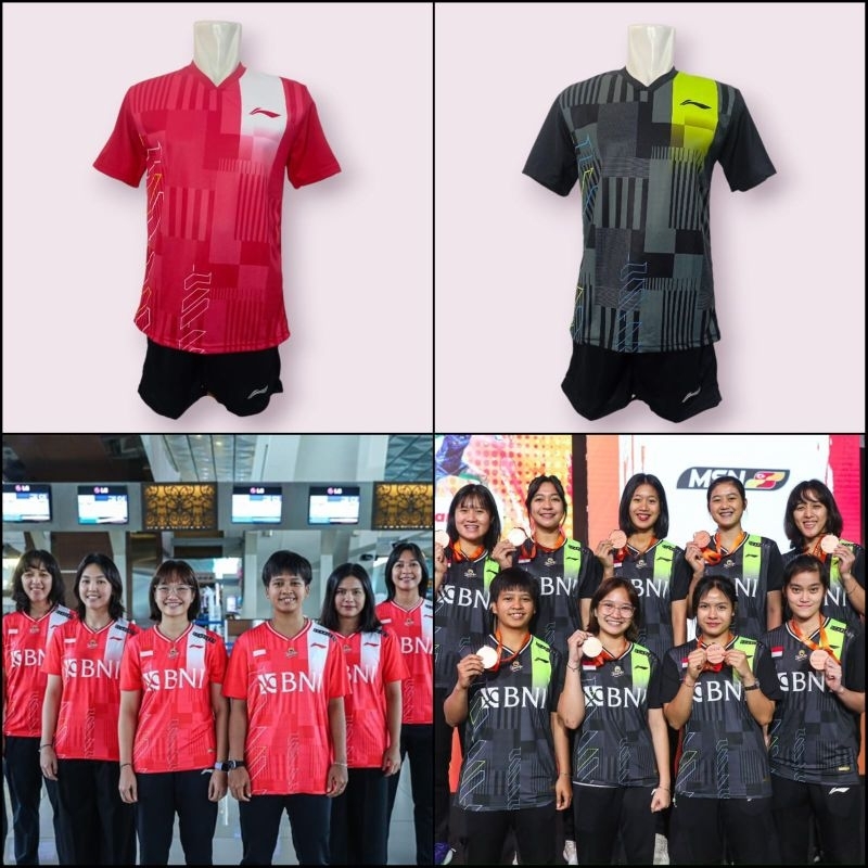 Setelan Bulutangkis Dewasa / Setelan Badminton BWF World Championships Jojo Ginting Gregoria / Setel