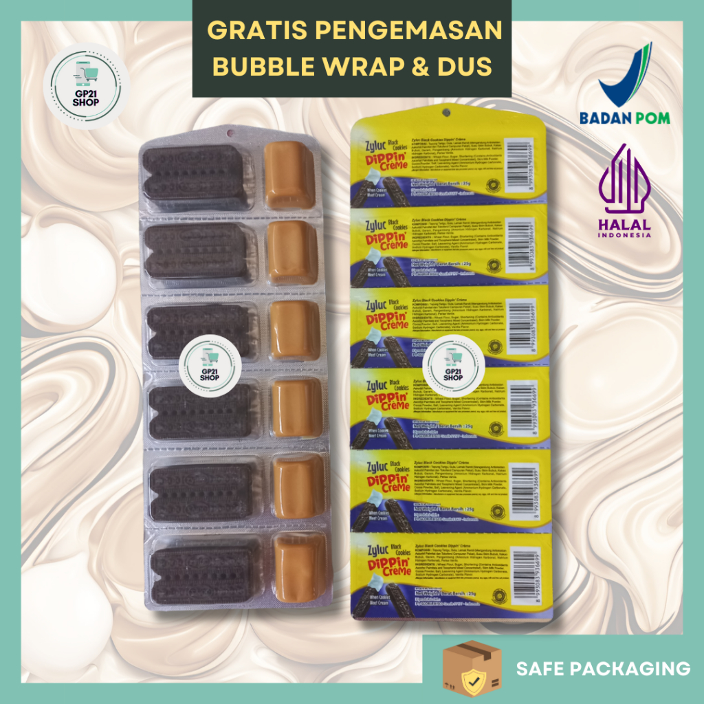 

Zyluc Black Cookies Dippin Creme Renceng (25gr x 6 PCS) - Biskuit Biskitop Colek Krim