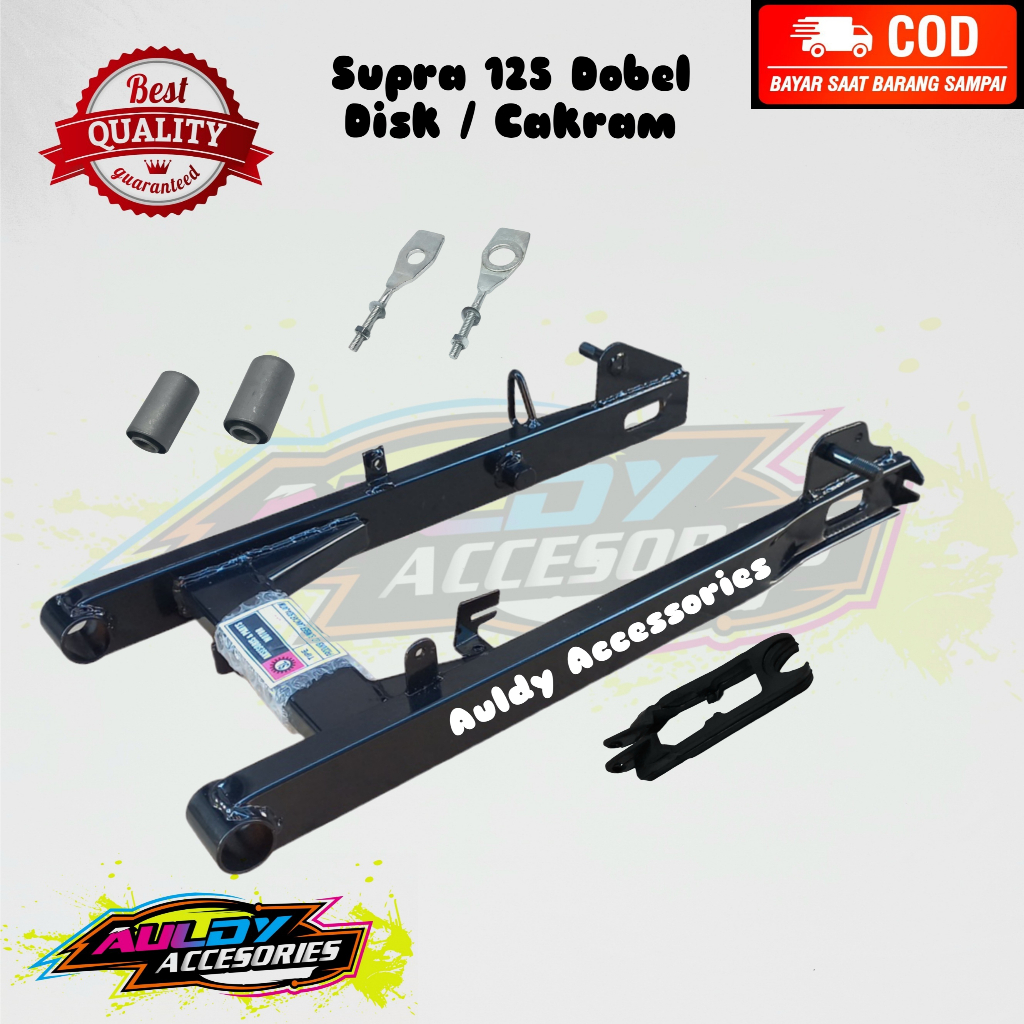 Fork Swing Arm Arem Lengan Ayun Honda Supra X 125 Dobel Disc Cakram Hitam  Full Set Standart Capit U