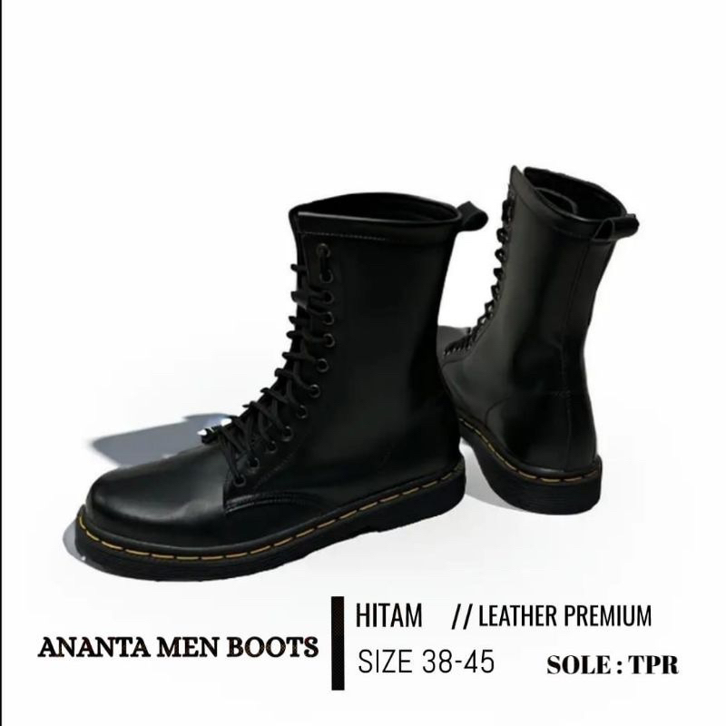 Sepatu High Boots Pria Formal Docmart Original "ANANTA MEN BOOT" Sepatu Boot Formal 12 Hole New Prod