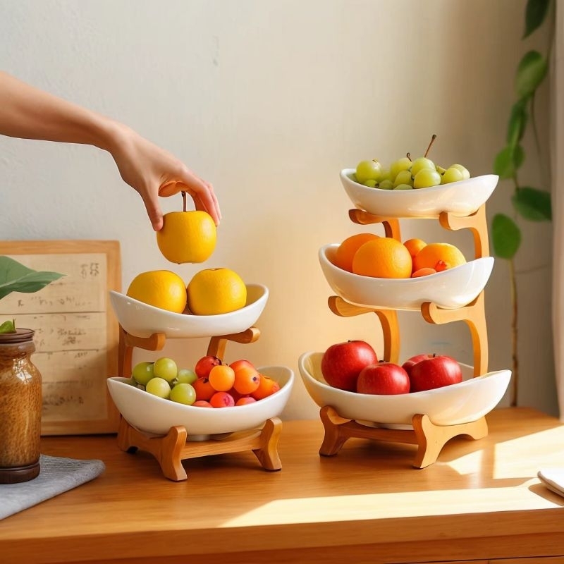 Tempat Buah 2 Tingkat/ Tempat Buah 3 Tingkat Nordic / Piring Saji 2 Tingkat / Piring Saji 3 Tingkat 
