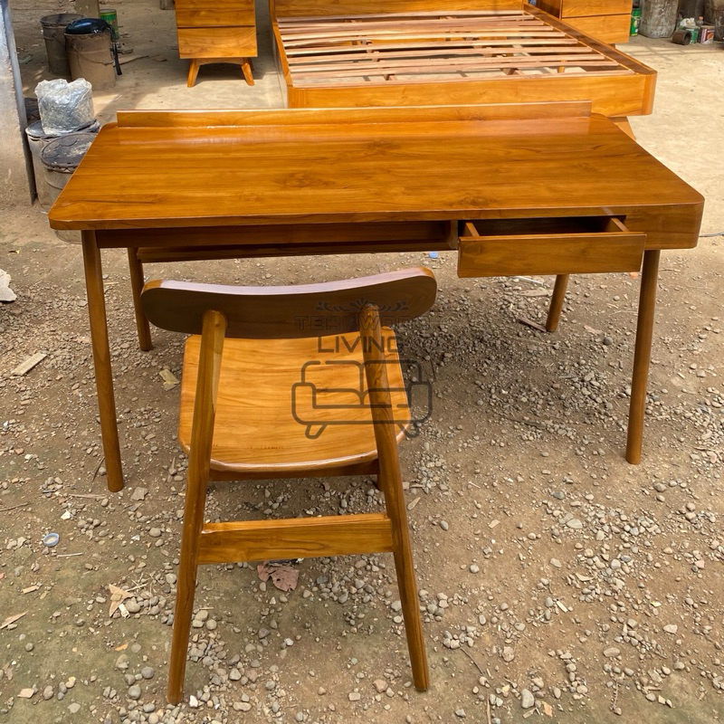 Workdesk Kayu Jati Meja Kerja Meja Belajar Meja Tulis Meja Minimalis Kursi Kerja