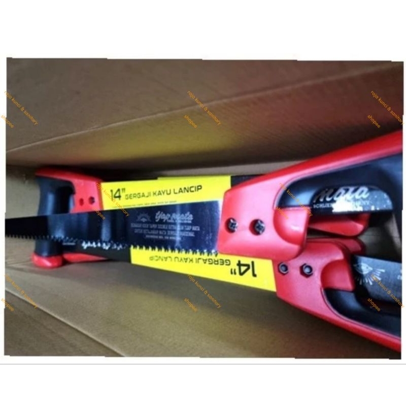 Gergaji Kayu Lancip 14" inch TJAP MATA - Gergaji Kayu Teflon Runcing