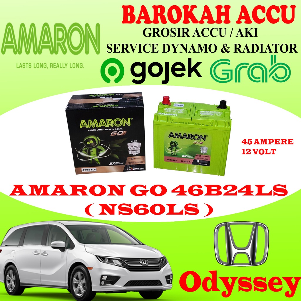 Aki Mobil Honda Odyssey GS Hybrid 46B24LS / NS60LS, 45AH