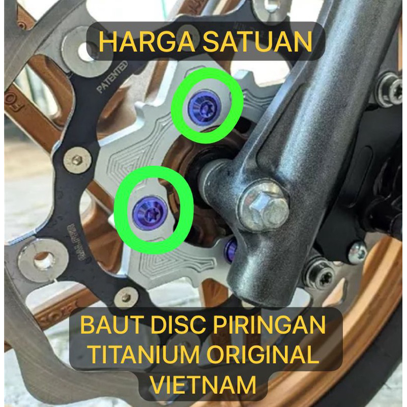 BAUT PIRINGAN BAUT DISC TITANIUM UNIVERSAL SEMUA MOTOR ORIGINAL VIETNAM