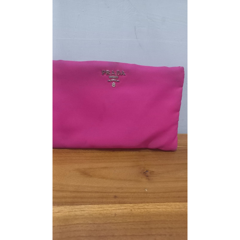 dompet prada pink fuschia preloved