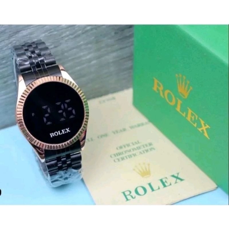 TERLARIS JAM TANGAN WANITA ROLEX LED TOUCHSCREEN RANTAI SOLID FREE BOX ORI