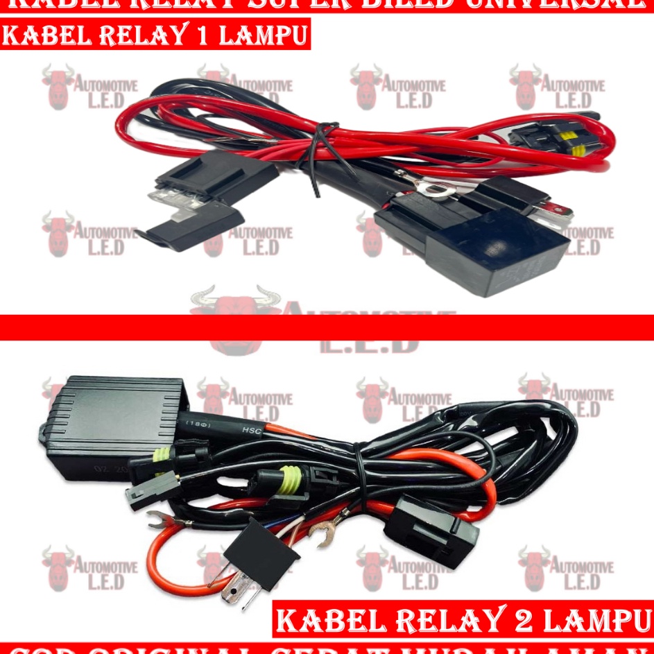 Dapatkan ORIGINAL RELAY BILED H4 UNIVERSAL  KABEL MOTOR 1 LAMPU KABEL MOBIL 2 LAMPU RELAY SET BILED 