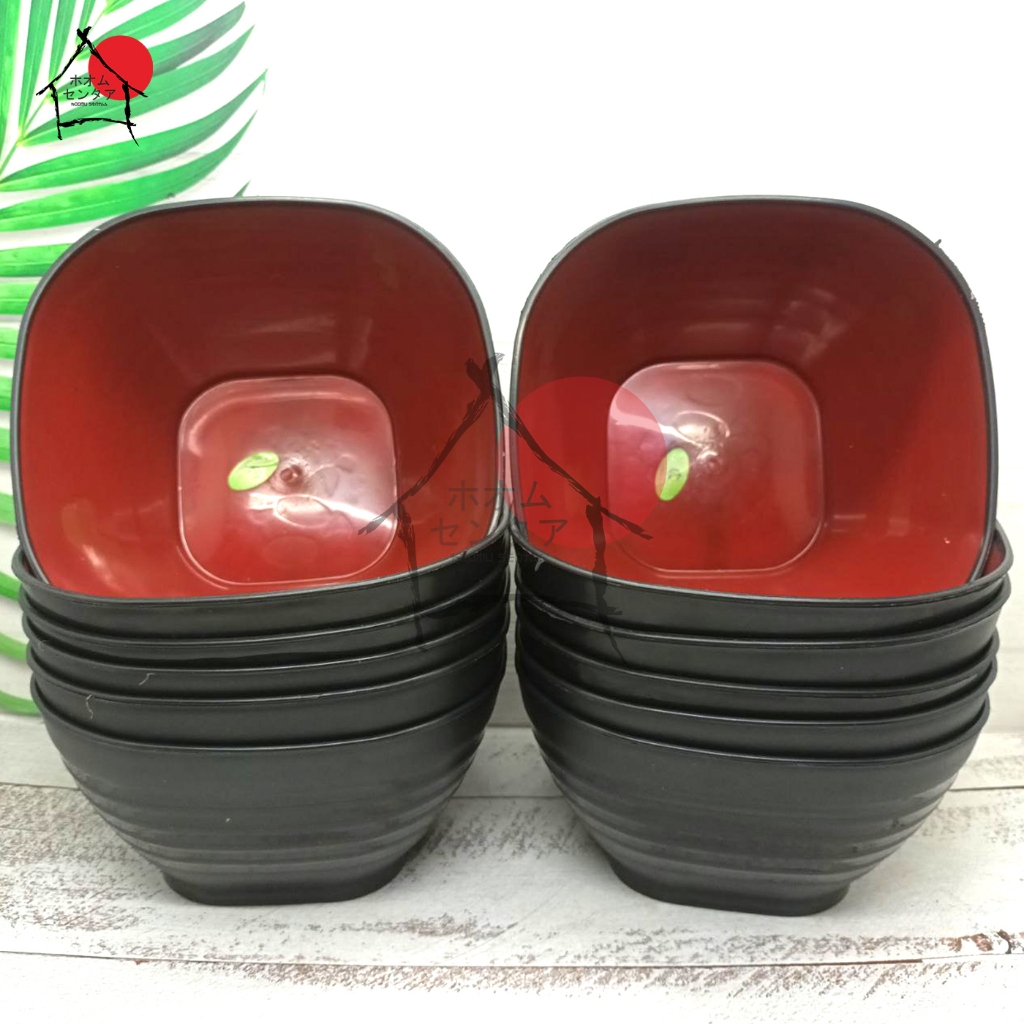 PROMO 12 PCS ( 1 LUSIN ) MANGKOK RAMEN KOTAK UKURAN BESAR MANGKOK RAMEN BAHAN PLASTIK BPA FREE MURAH