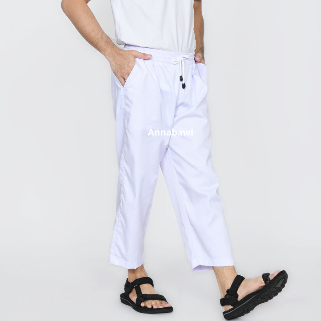 Celana Sirwal Sholat Pria Dewasa Warna Putih Polos