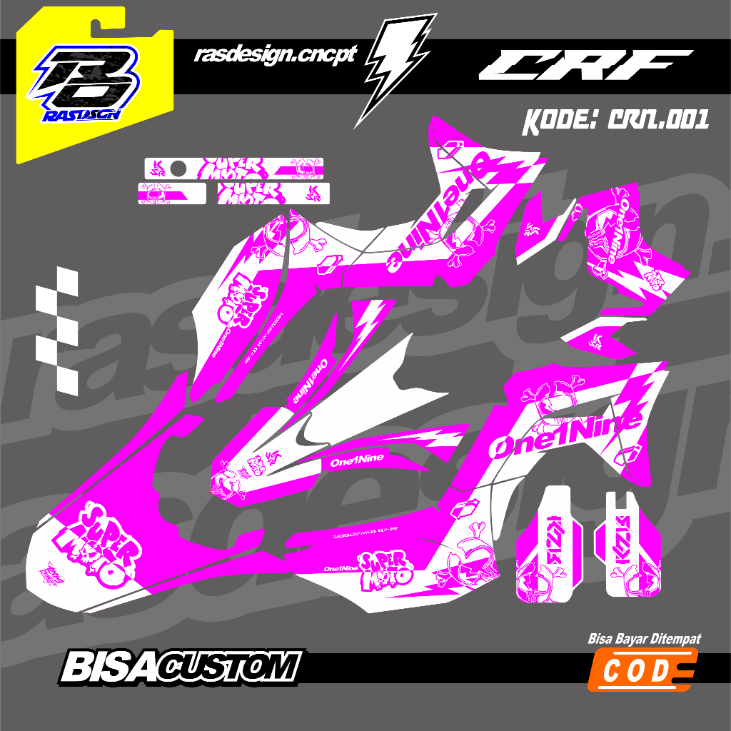 Decal Stiker CRF 150 Supermoto oneonenine / Decal CRF Supermoto oneonenine / Stiker Decal Motor CRF 