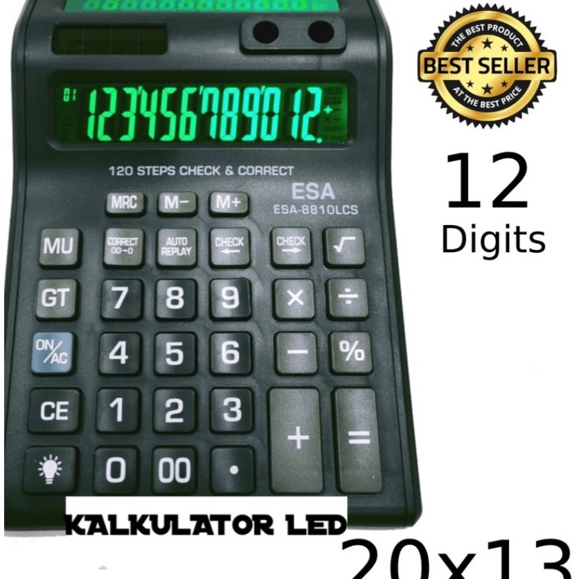 

Kalkulator Digital LED 2 Layar 12 Digit ESA Kalkulator Check