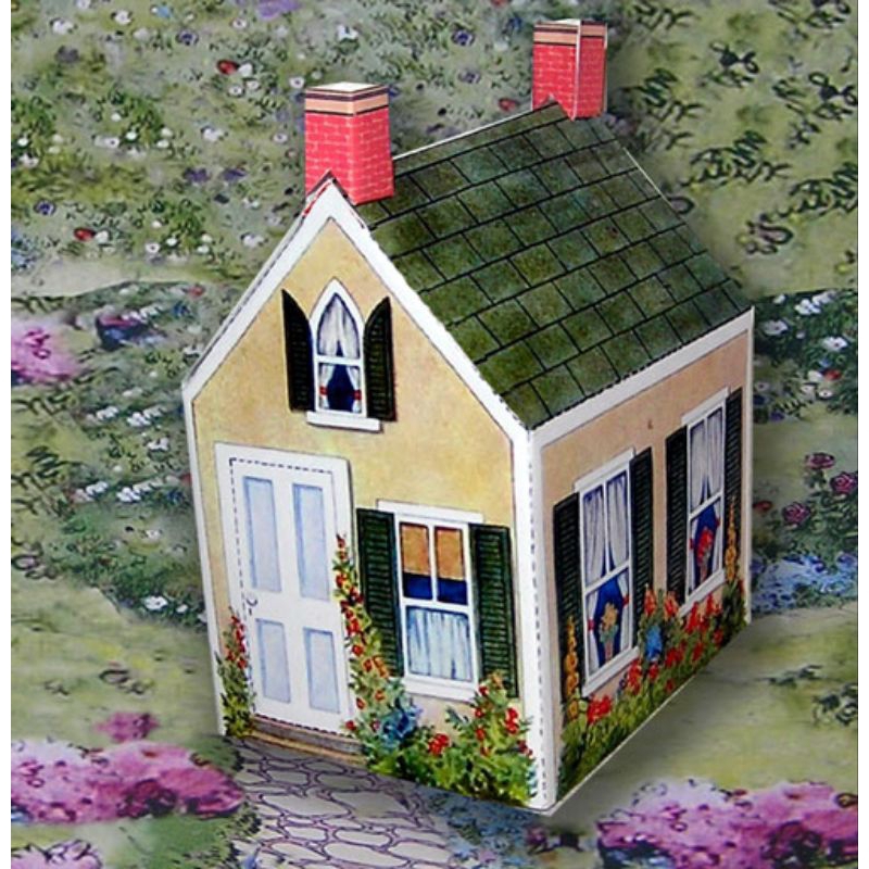 Lembaran pola papercraft miniatur rumah kebun (PM-F1)