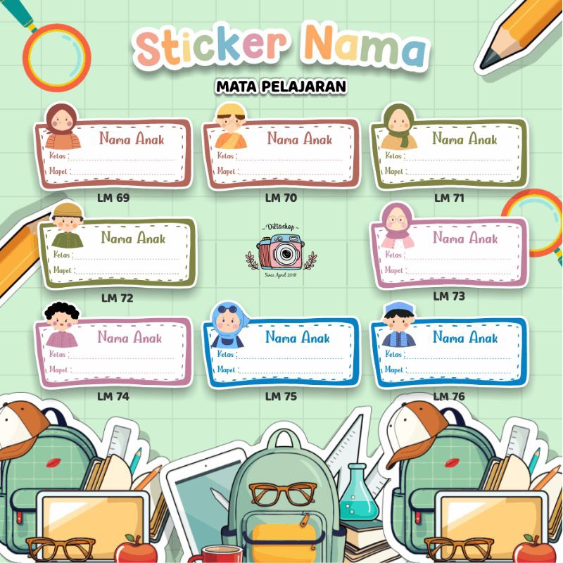 

Sticker Mata Pelajaran / Stiker Label / Sticker Nama / Sticker Custom / Sticker Mapel / Sticker Stationery