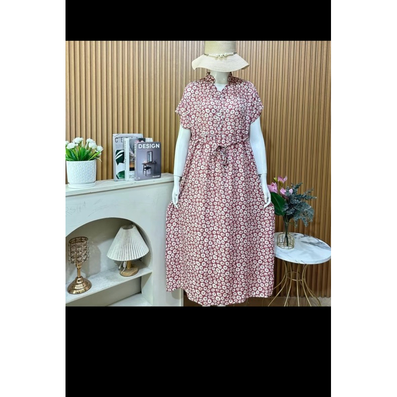 DASTER KANCING DEPAN/ DASTER KERAH SHANGHAI/ DASTER RAYON PREMIUM/ DASTER PANJANG BUMIL BUSUI MOTIF