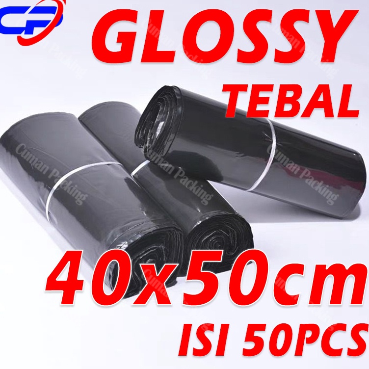

Polymailer LDPE 4x5cm 5pcs Packing Anti Plong Hitam Glossy Lem Perekat